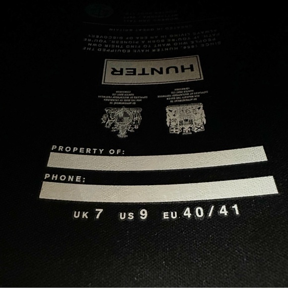 NEW HUNTER Original Tall Rain Boots Black 9 NWOT - Picture 8 of 9